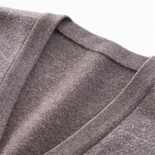 Bollrllr Winter Men's Wool Warm Vest Knitted Sleeveless Button Vest Thickened V-Neck Large Size Vest3