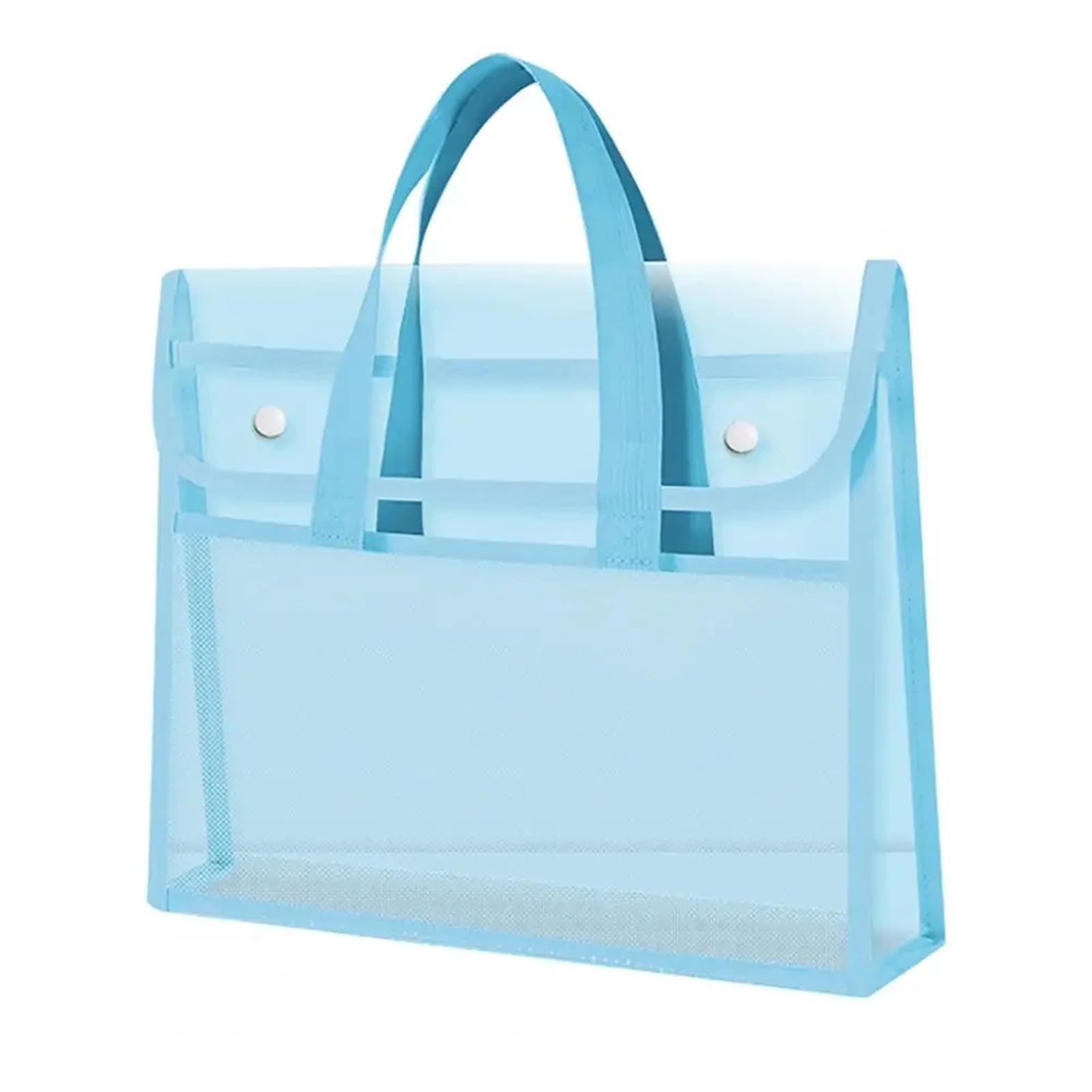Cartella portadocumenti portatile in plastica trasparente espandibile da 5 pezzi, impermeabile, formato A4, borsa Per Ufficio(Blue)