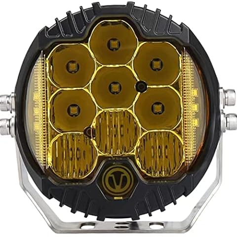 Gzminjie 7 inch 90W Amber Yellow LED Driving Light Compatible with Wrangler Off Road Vehicle ATV UTV Golf cart Lighting Trucks Pickup f150 Work Light, Pack of 1 Cover