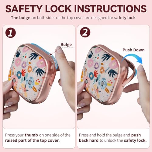 Image of Inesore for AirPods 4 Case Cover 2024 with Lock-Pink Berry Flower | Two-Piece Design,with Gold Keychain & Cleaning Pen,Support Wireless Charging,Cute Luxury Case for Women Girly