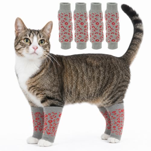 Image of ROZKITCH 4PCS Dog Sleeves for Legs to Prevent Licking | Soft Knitting, Stretchy Fit Sleeves, Helps Reduce Licking, Dog & Cat Friendly, Easy to Wear, Daily Leg Coverage
