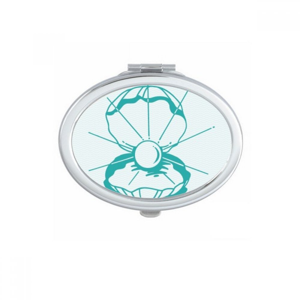 Miroir compact illustré de style vie marine pour maquillage précis