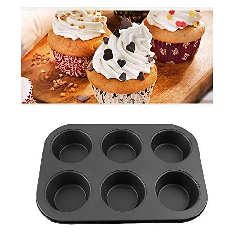 Cupcake Tray, 6 Cups Nonstick Cake Mold Pan Nonstick Muffin Cupcake Mould Tray Baking Bakeware Kitchen Baking Tools Deep Dish Mould 26.6x18.5x3.0 cm Cover