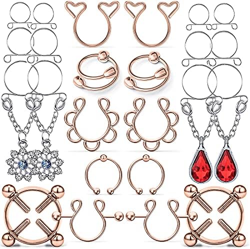 Kadogohno Fake Nipple Piercing, Fake Nipple Rings, Fake Nipple Ring, Nipple Rings Non Piercing, Fake Nipple Piercings, Faux Nipple Piercing
