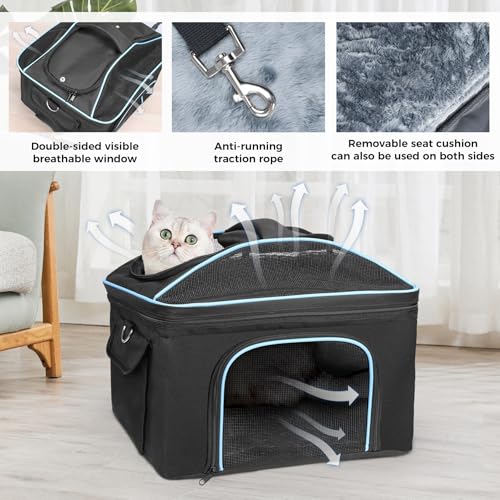 Babenest Cat Carrier with Detachable Wheels, Airline Approved Rolling, view 5