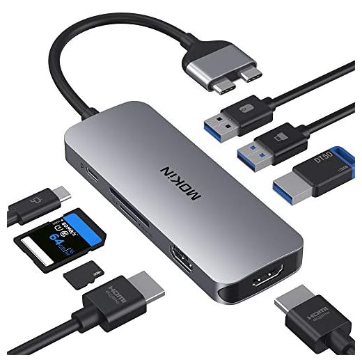 Docking Station for MacBook Pro Air, USB C Docking Station Dual Monitor,Dual HDMI Adapter Hub for Mac MacBook Pro with 2 HDMI(4K @60Hz), 3USB3.0,SD TF Card Reader and 100W PD USB C Port