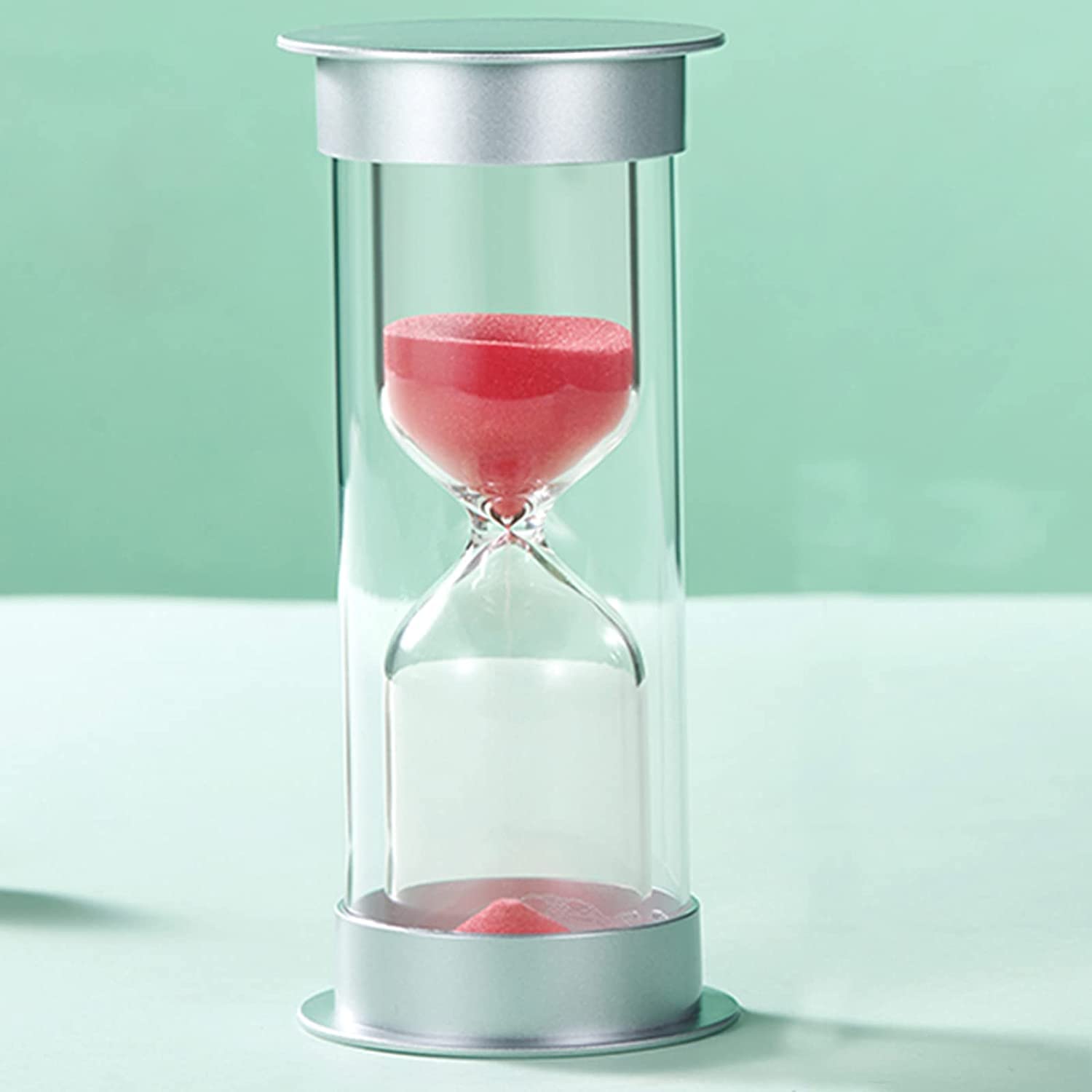 ROHCGHC Hourglass, Dual Protection Child Safety Hourglass,Colourful Sand Timers For Classrooms,Home,Brushing Teeth,Gamer Timer(Red,60 minutes)