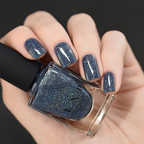 Image of ILNP Industrial Park - Neutral Denim Blue Holographic Sheer Jelly Nail Polish