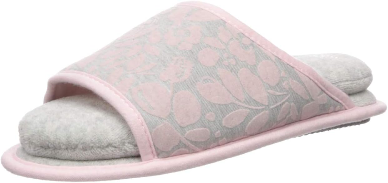 Dearfoams Women's Flocked Cloud Step Slide Slipper, CHALK PINK, X-Large Standard US Width US