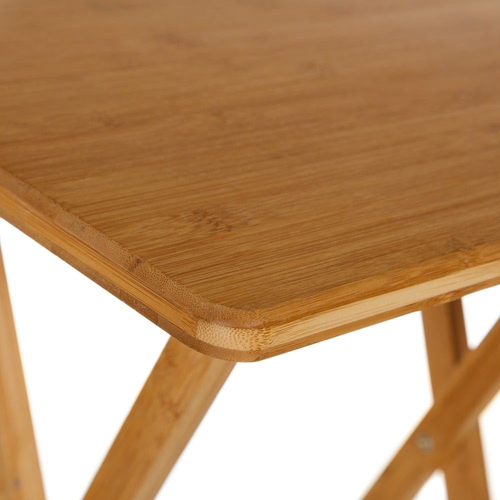 Mesita Plegable de bambú marrón nórdica de 49x37x65 cm