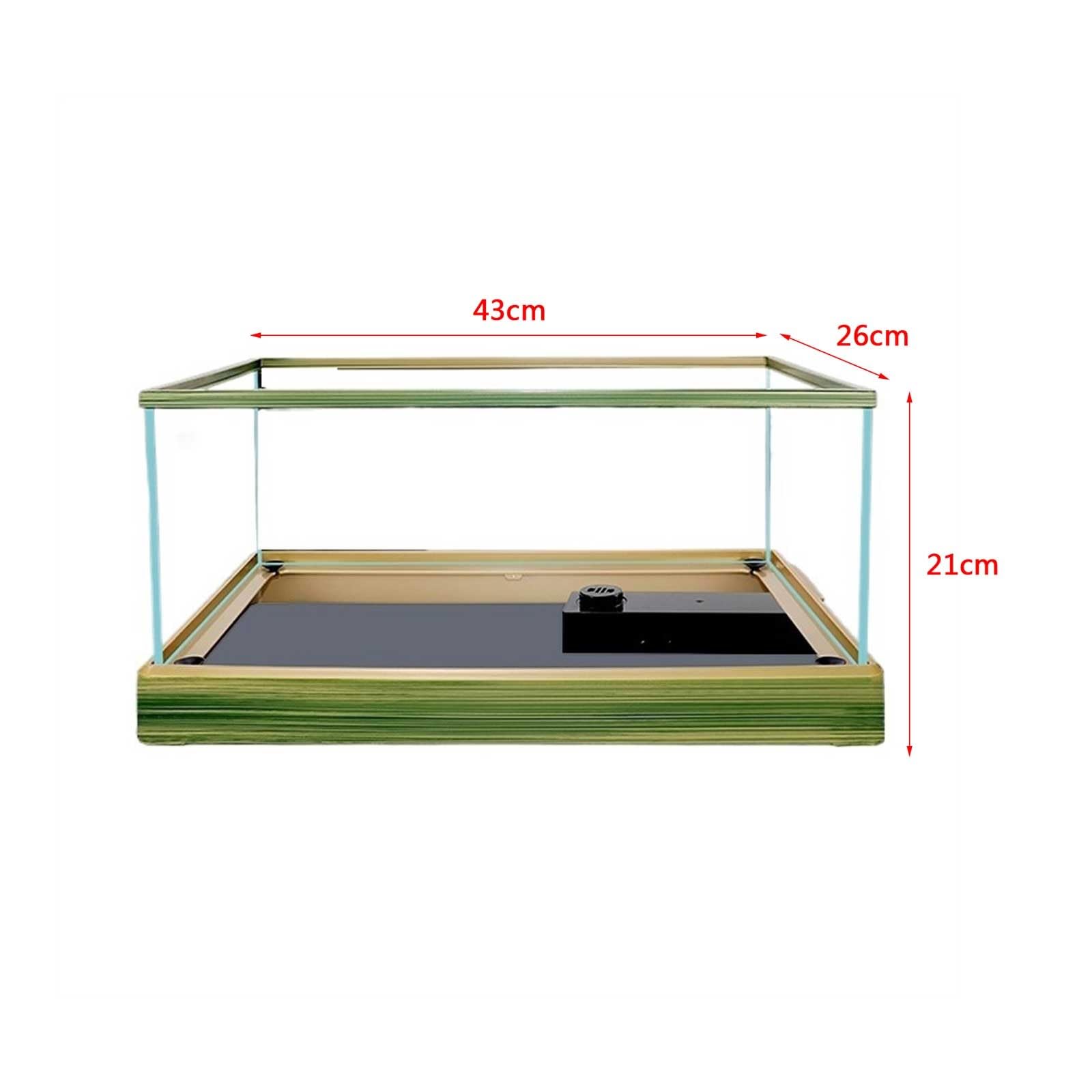 Fischtank Transparent Glass Aquarium with Decorative Border Living Room Office Ornamental Glass Aquarium Desktop Transparent Fish Tank Turtle Tank Aquarium(43x26x21cm)