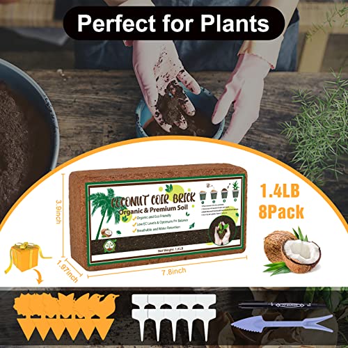 11.2Lbs Coco Coir Brick, Coconut Coir Bricks Potting Soil Indoor Plants Organic Potting Soil, Garden Soil Peat Soil Potting Soil For Outdoor Plant Soil Coco Coir Bricks #TOP1