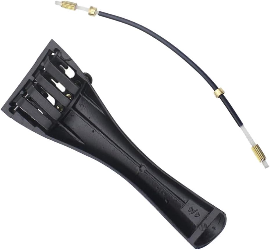 3/4 4/4 Violin Tailpiece with 4 Tuners and Nylon Tailgut Aluminum Alloy Replacement Violin Tailpiece Bridge Instrument Part