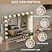 Buildonely Schminkspiegel mit Beleuchtung, 17 LED Licht Dimmbare mit 3 Farbtemperatur, Groß Hollywood Spiegel mit Beleuchtung mit 10X Vergrößerung, Tischspiegel, Wandspiegel, Touch Control-60 x 52 cm