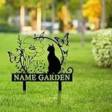 Personalisierte Metallschild mit Text Gravur - Gartenstecker Selbst Gestalten - Gartendeko für Draußen Wetterfest, Blumenstecker Deko für Terrasse Blumentopf, Lieblingsplatz Schild Weihnachtsdeko