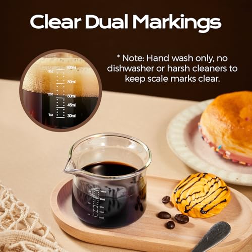 Image of YARRAMATE Espresso Shot Glass with Spout, 3.4oz /100ml Clear Glass Espresso Cup with Flared Rim, Heat Resistant Demitasse Cup for Coffee Extraction (1 Pack)