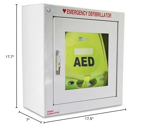 80000855 ZOLL AED Plus Standard Size Cabinet with Audible Alarm - Metal - White
