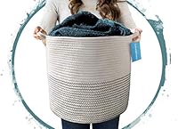 Algopix Similar Product 1 - Cotton Rope Basket White  Blanket