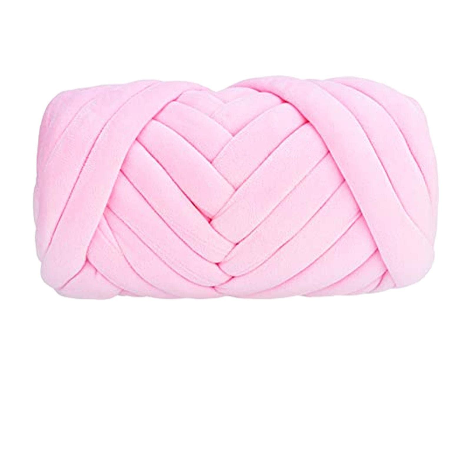 Pw Tools Boys Pink Chunky Cotton Yarn, Arm Knitting Yarn, Jumbo Giant Bulky Yarn For Arm Knitting Handmade Throw Blanket Crafts Carpets, 1 Roll(20 Yards)