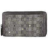 taschendieb wien rot  Taschendieb Wien Leder Reißverschluss Geldbörse Portemonnaie Brieftasche Portmonee TD0687, Farbe:Grau