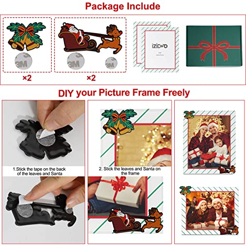 Iziddo Christmas Picture Frame 8X10, Winter Christmas Decorations Gifts, Green Glass Photo Frames Display Vertically Or Horizontally Only For Tabletop (Pack Of 2, Green) #TOP2