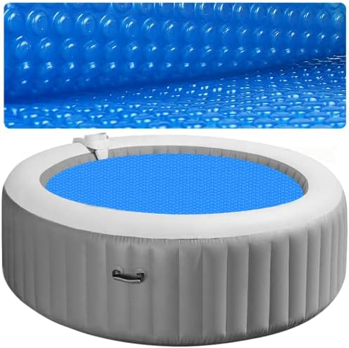 KETNET Solar Hot Tub Cover for 6 7 Ft Round Inflatable Hot Tub Bubble Cover Floating Spa Blanket Heavy-Duty Solar Heating