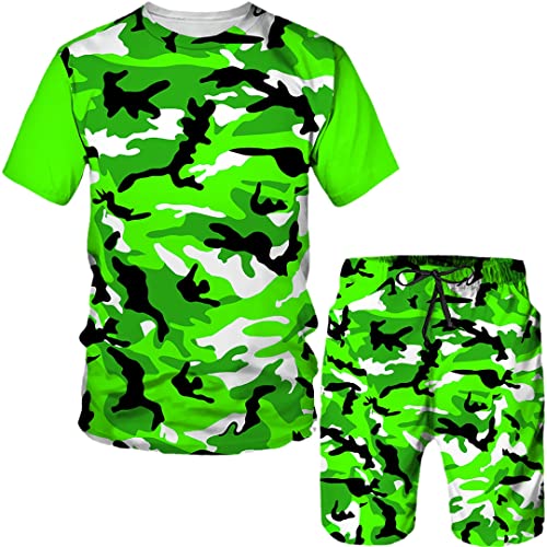 Survêtement d'été pour homme anti-transpiration avec camouflage 3D confortable XXL