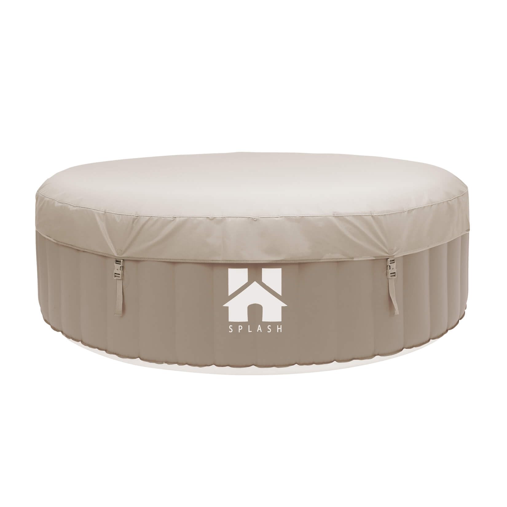 Home Deluxe - Bañera de hidromasaje Exterior - Splash - Color: Beige - ⌀ 208 cm, Altura 65 cm, 130 chorros de Aire - Incl. Cubierta, Juego de reparación, Juego de filtros I Bañera de hidromasaje