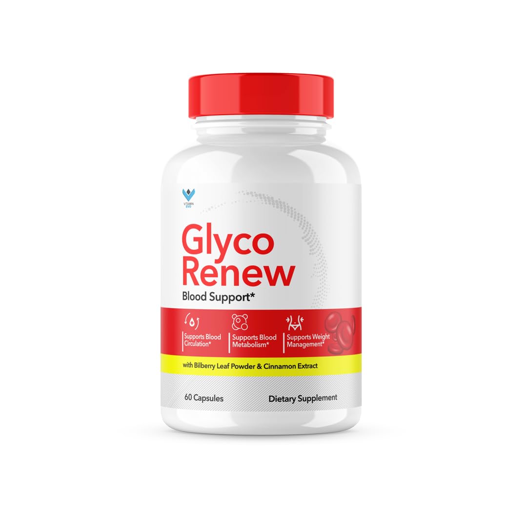 Glyco Renew Blood Support Supplement - GlycoRenew Pills Original Formula Glycogen Clean Advanced Extra Strength, Glycol Renewal Capsules Renewed Natural Ingredients (60 Caps)