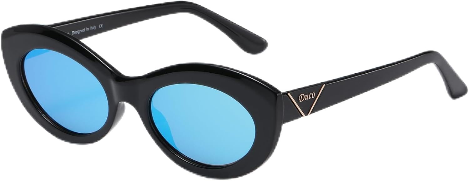 DUCO Cat Eye Sun Glass Retro Oval Sunglasses for Women Clout Glasses Vintage Polarized UV 400 Protection 1223