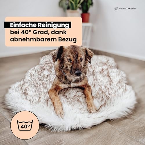 Wahre Tierliebe® Hundebett Relax - Das Original mit echter Matratze - waschbar, Hundekissen, Hundekorb, Flauschiges Hundebett für große, mittelgroße & kleine Hunde