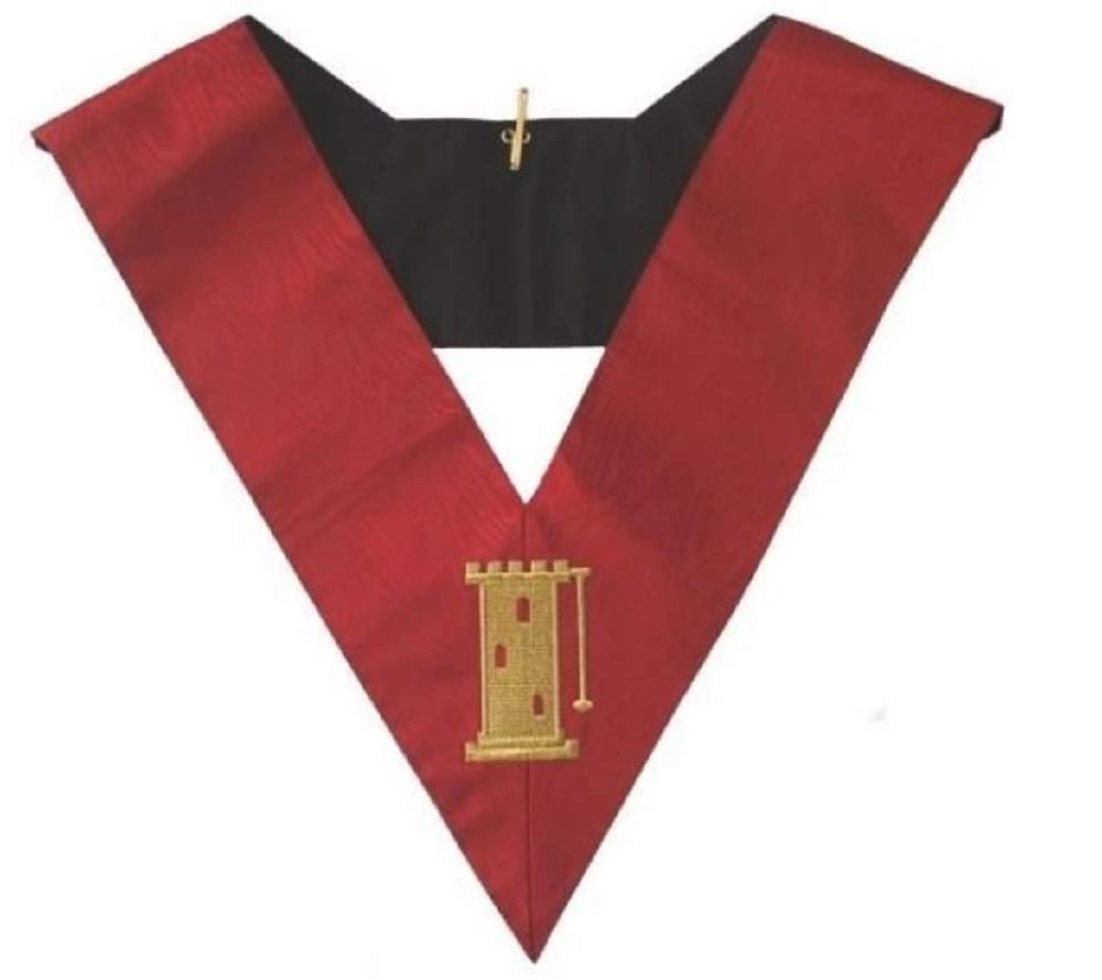 Collare Massonico Regalia AASR 18° Grado - Knight Rose Croix - Guardia Tour, Cavaliere Rose Croix, Nessuna pietra preziosa