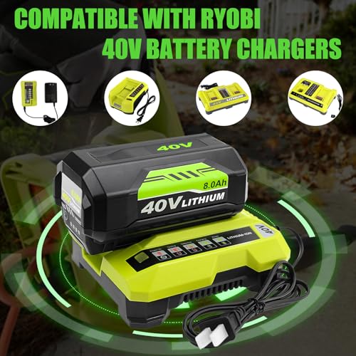 Image of 2Packs OP40804 Battery Replacement for Ryobi 40V Battery 8.0Ah Compatible with Ryobi 40 Volt Lithium OP4075A OP40601 OP40602 OP40404 OP40501 OP40261 OP4026 Power Tools