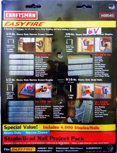 Craftsman Easy Fire 4,000 Staples/Nails Assortment Pack