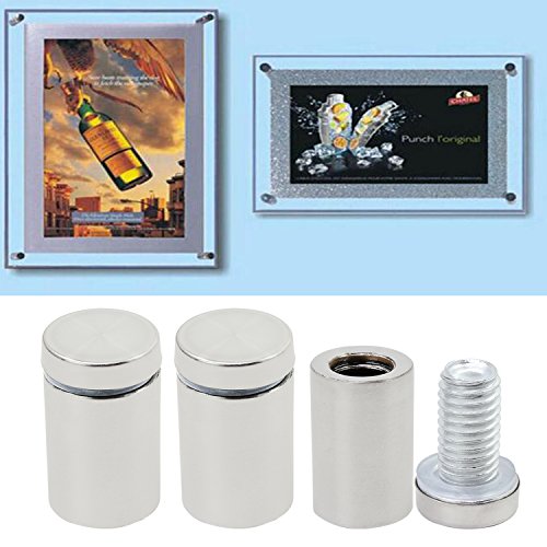 HSEAMALL 20 Stück Edelstahl Abstandshalter Werbung Schraube Glas Schilderhalter Werbeschraube Wandhalterung 16 x 30mm - Image 6