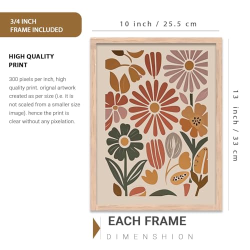 Image of HOTHOUSE Boho Painting Wall Art Home Decoration Paintings With Frame For Living Room Bed Room Hotel Wall Decor Digital Reprint Set of 3 (10X13 inch)