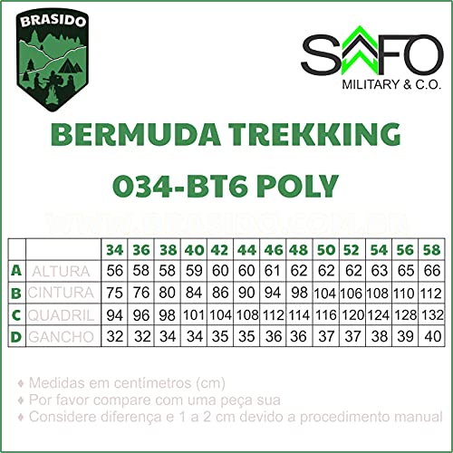 Bermuda Trekking Polyripstop 6Bolsos Militar Camuflada Extra Cor:Colorido;Tamanho:52