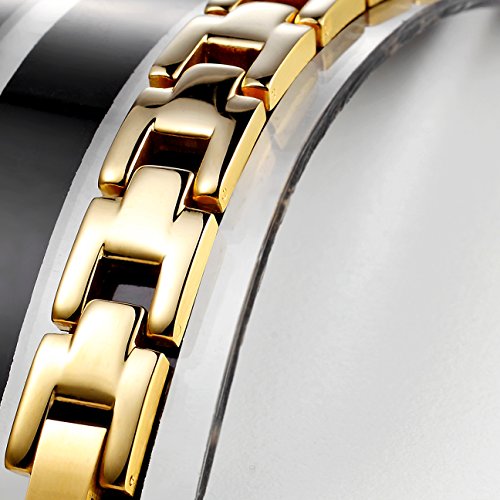 Urban Jewelry Lords Prayer Cross - 316L Stainless Steel Link Bangle Bracelet For Men (Gold) #TOP1