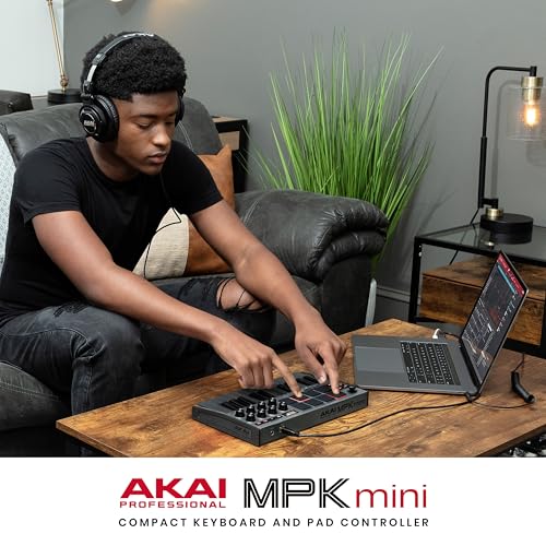AKAI Professional MPK mini MK3 G 25 Key USB MIDI Keyboard Controller with 8 Backlit Drum Pads, 8 Knobs and Music Production Software included Grey,MPKMINI3 - Image 13 thumbnail