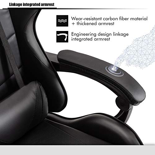 Soontrans-Silla-Gamer-Silla-Gaming-Ergonomica-Silla-Oficina-con-Reposacabeza-Apoyo-y-Cojin-Lumbar-Altura-Ajustable-para-Los-Jugadores-de-PC-Gamer-Negro