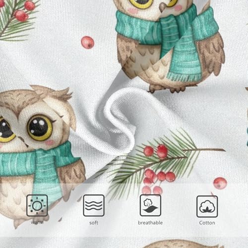 CHIFIGNO Briefs for Boys Cute Winter Owl White Cotton Boys Underwear Soft Breathable Brief Underwear3