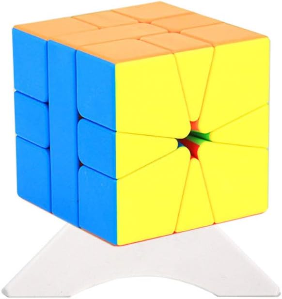MoYu MoFang JiaoShi MFJS Meilong Square-1 Special Cube Cubing Classroom MFSQ-1 Smoothly Fast Twsit Puzzle Brain Teasers Puzzle with One Cube Tripod (Multicolor)
