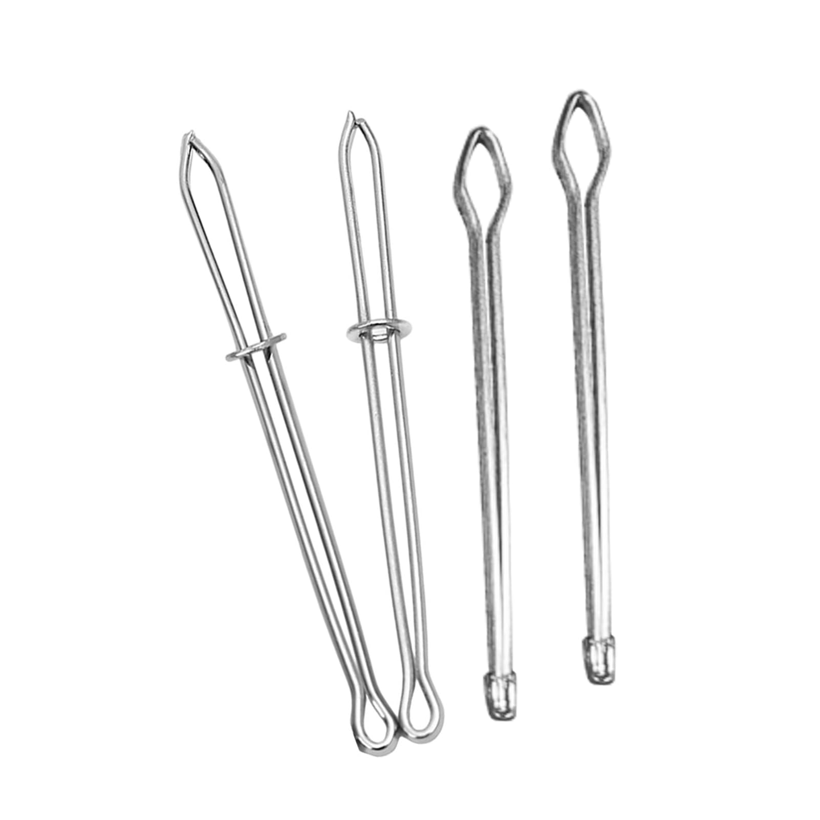 Hsioluted 4Pcs Metal Elastics Cord Threader for Sewing Projects Smooths Designs Tool Elastics Band Threading Tool