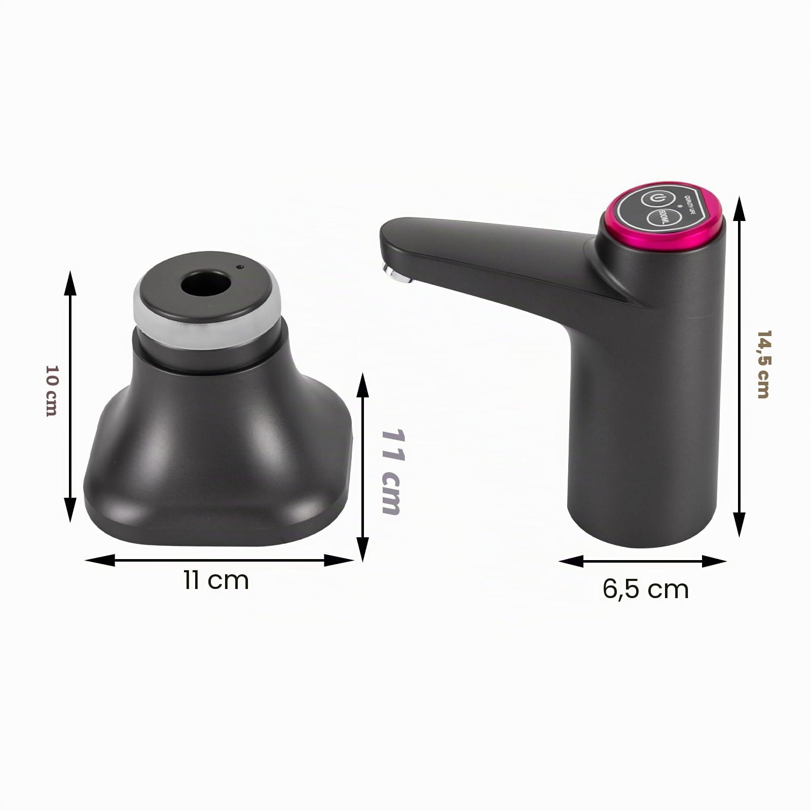 Pompe électrique distributeur d'eau pour bouteille d'eau | Distributeur d'eau pour la maison, le bureau, la cuisine, le camping, fonction de charge USB, compatible avec différents types de seaux (noir