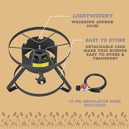 Concord Prairie Burner: 16 Single Banjo Jr Outdoor Stove for Home Brewing, Turkey Frying, and Seafood Boils