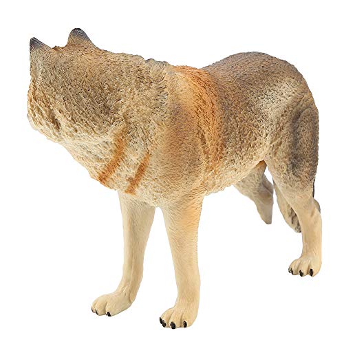 Simulation Wildlife Animal Model Toy Collection Figurine Decor Ornament(M-771 großer brauner männlicher Wolf)