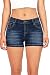 Wax Women's Juniors Classic Blue Denim Shorts (M, Dark Denim)