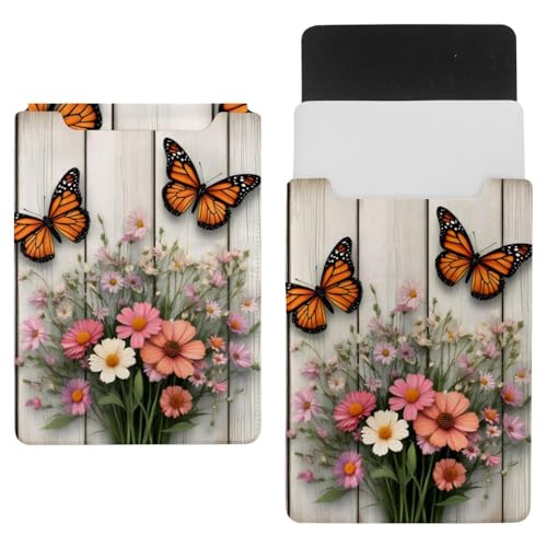 Housse ordinateur portable 35,1x25,9 cm pochette PC papillon bois blanc antichoc
