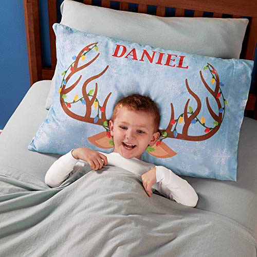 Let's Make Memories Personalized Christmas Character Pillowcase - Child's Holiday Bedding - Plush - Top Hat Design - Image 3