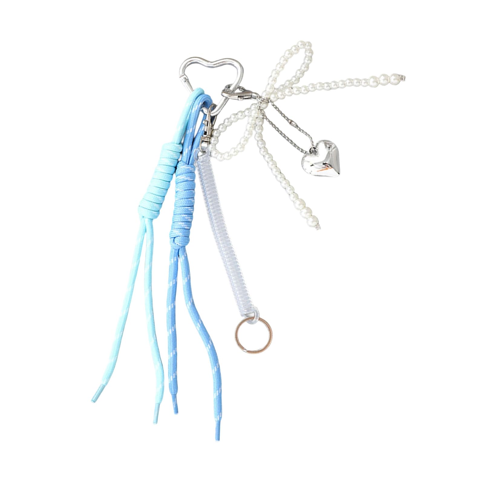 Jazuaiao Pearls Tassels Bows Bag Charm Decoration Unique Keychain Phone Ornament Bag Pendant Accessory for Daily Use Trendy Purse Decoration